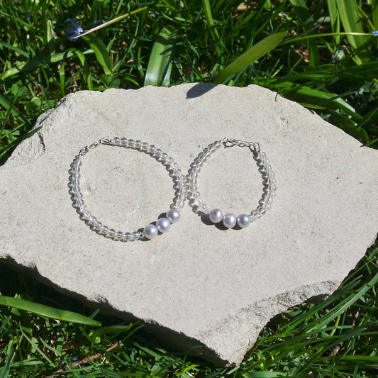 You + Me Affirmations Bracelet Set – Freshwater Pearl